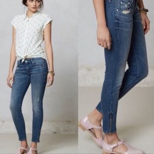 Mother The Looker Ankle Zip Graffiti Girl Jeans Mid Rise size 28 Excellent